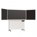 Klapp-Schiebetafel fahrbar, Mittelfläche 200x100 cm, Stahlemaille anthrazit, 